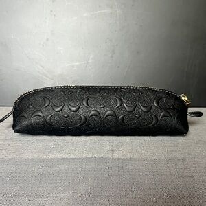 Coach Embossed Pencil Case Black NWOT
